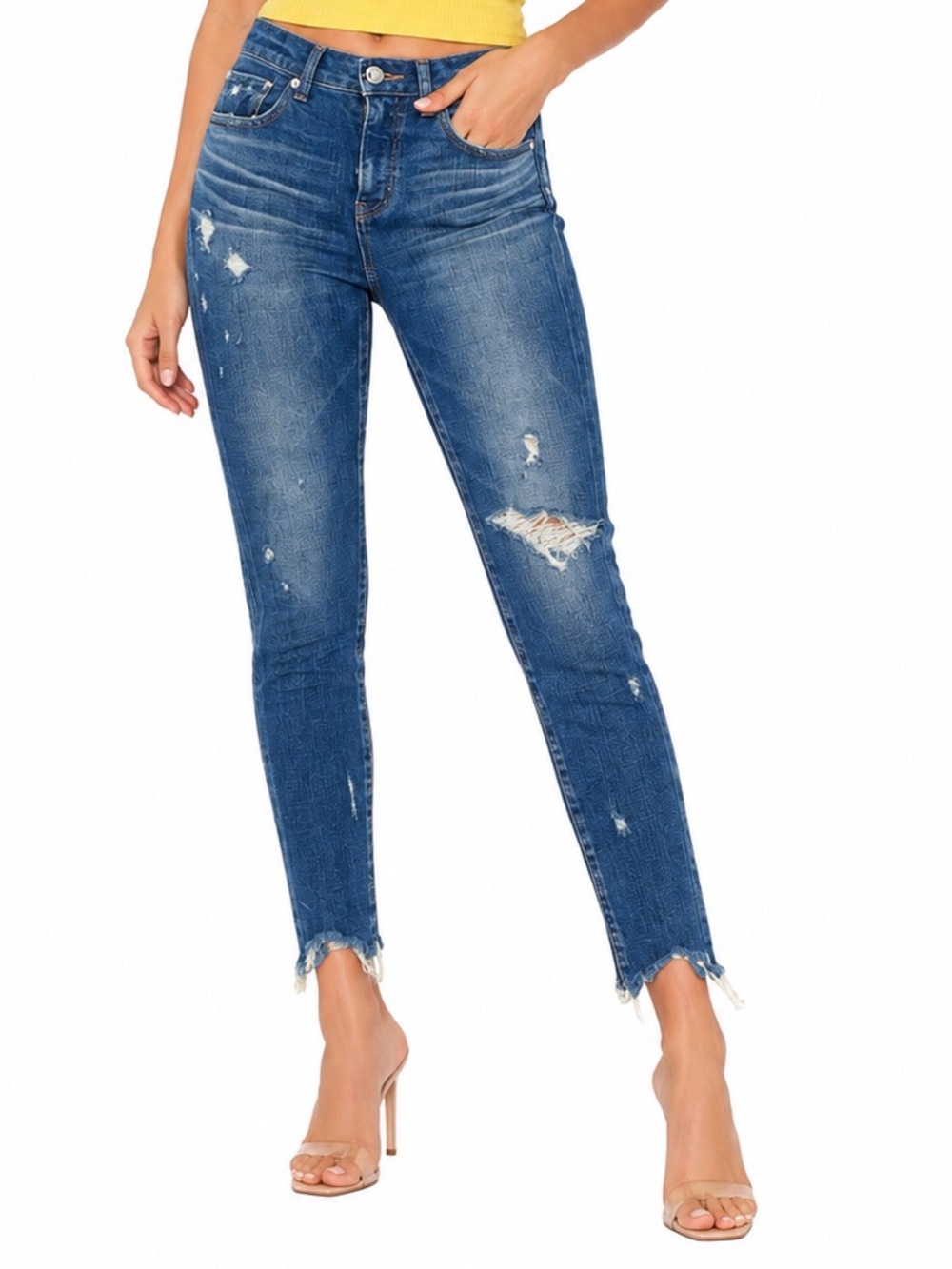 Moussy Vintage Glendele Distressed ankle Skinny Jeans size 24